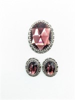 Whiting And Davis Clip On Earrings And Brooch