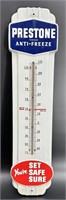 Antique Prestone Metal Sign Thermometer USA 36"