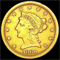 1860-S $2.50 Gold Quarter Eagle NEARLY