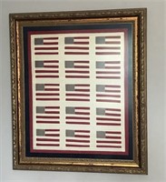 Antique Framed American Themed Baby Quilt