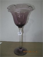 11" Pedestal Purpel Glass