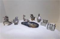 pewter unicorn; earrings; cats; precious moments