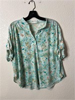 Vintage Femme Floral Poly Top Shirt