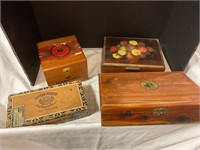 4 wood boxes