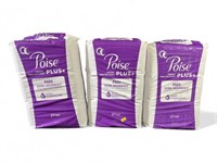 Three new Poise plus Pads Extra absorbency