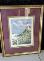 Lighthouse by the sea print approx 16 x 24 inches