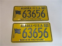2 Alaska 1970 License Plates