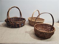 (3)  Wicker Baskets