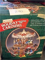 Vtg Christmas holiday around the carousel