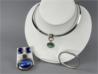 Silver Necklace, Bracelet, Charms, Earrings