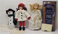 Heritage Girl & Snowman Doll & Angel Doll