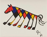 ALEXANDER CALDER DATED 1974 ORIGINAL "BEASTIE"