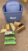 Tote with , Broom Heads and other Brushes