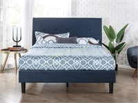 King Navy Upholstered Platform Bed $181 Retail