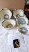 (4) Kitchen Bowls & (1) Strainer Bowl