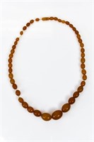 Faux Amber Beaded Necklace