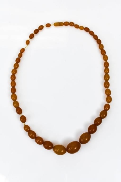 Faux Amber Beaded Necklace