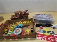 Fisher price toys, Revell model, Sunoco sticker.