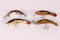 Lot of Four Vintage Fishing Lures by Bud Stewart