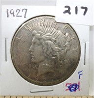 1927 Peace silver dollar