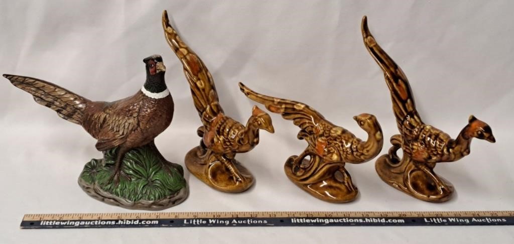 Ceramic Pheasant Figures x4