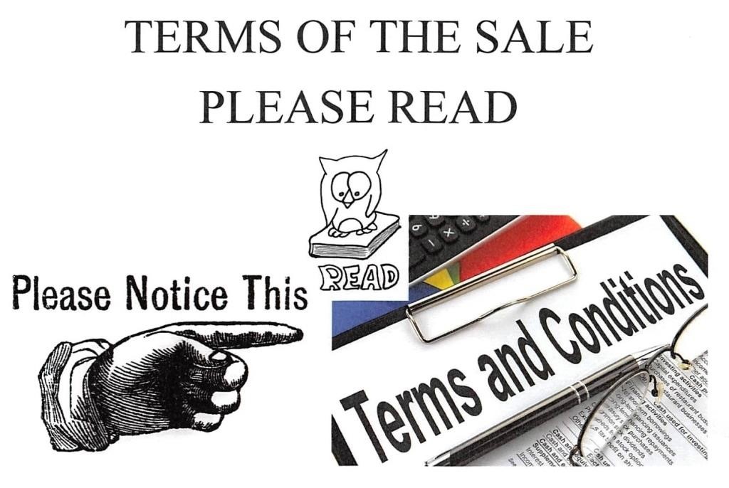 TERMS AND CONDITIONS OF AUCTION!!! READ!!