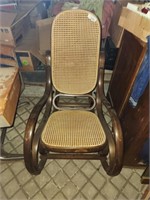 Vintage Rocking Chair w/ Wicker Seat