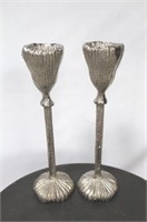 Chelsea House pair 17" metal candle holders