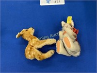 TWO VINTAGE STEIFF MOHAIR COLLECTIBLE ANIMAL TOYS