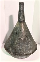 Vtg Large Metal Funnel, 17" x 11" x 11"