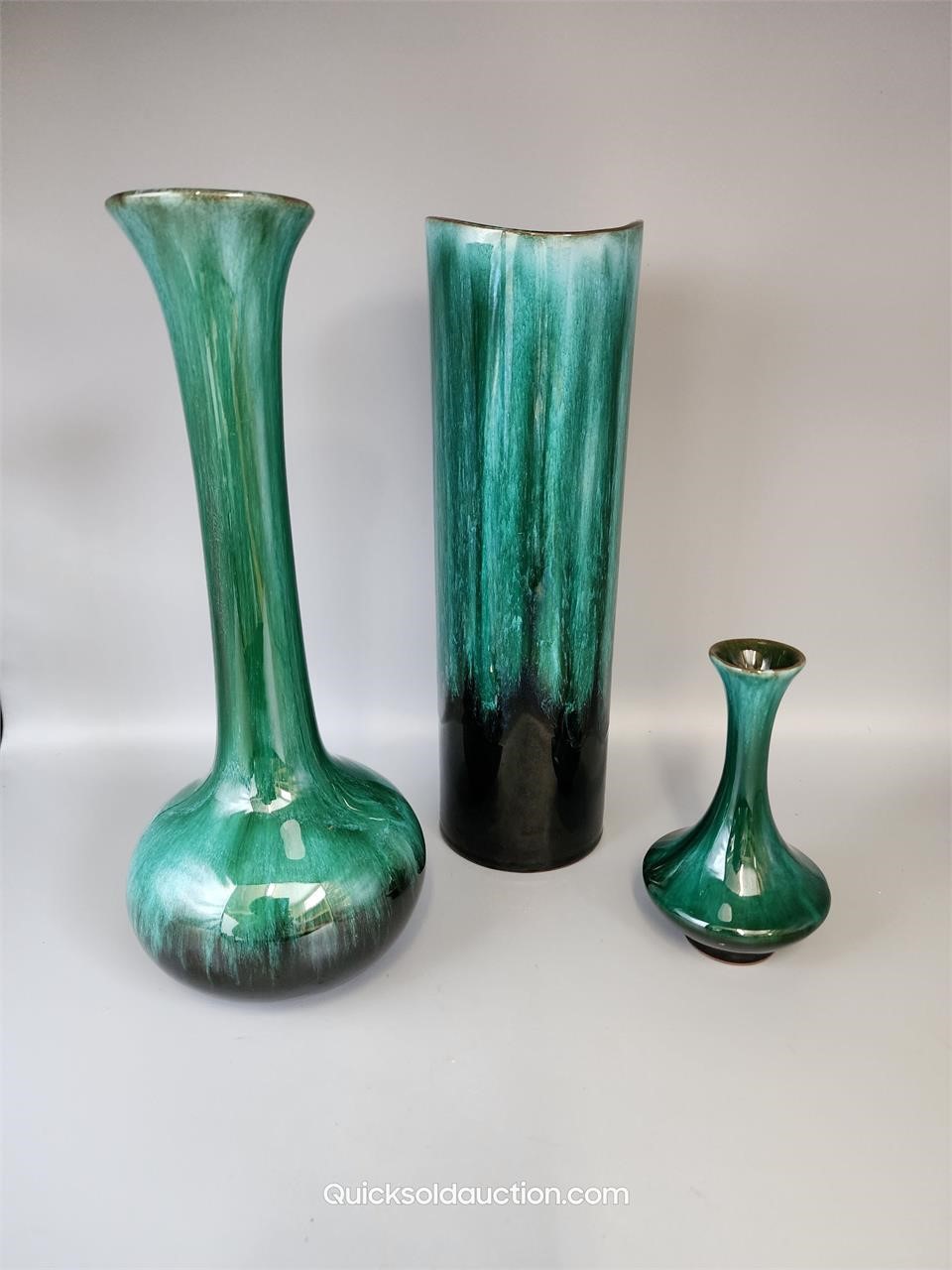 3 Pieces Blue Mountain Pottery Vases
