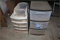 Plastic Storage Containers & Contents & Wire Panel