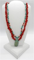 Turquoise & Red Coral Necklaces