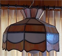 16" Leaded Glass Hanging Lamp