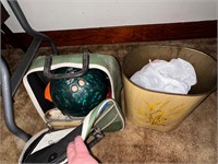 Bowling Ball, Retro Tin Waste Basket