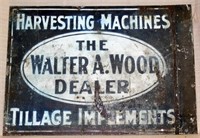 Walter A. Wood dealer sign porcelain, Harvesting