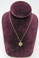 GOLD FILLED CHAIN WITH 14K GOLD PENDANT: