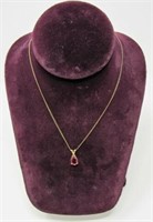 GOLD FILLED CHAIN WITH 14K YELLOW GOLD PENDANT: