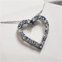 Sterling Silver, Blue Topaz Necklace