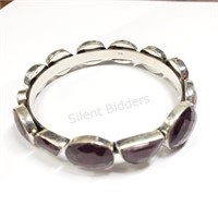 Sterling Silver, Ruby Heavy Bangle