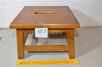 Small Wooden Step Stool w/Hole for Handle