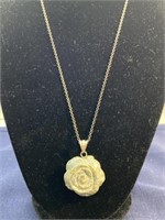 Sterling silver necklace 18 inch flower