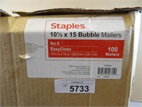 Staples Bubble 100 Mailers 10.5x15