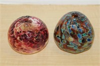 SELECTION OF ART GLASS OIL CANDLES