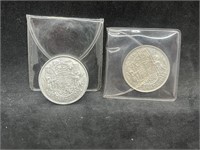 1950-51 Silver Canadian Half Dollar 50 Cents