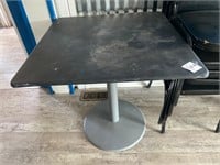 2 black Square metal 30” dining table + Base