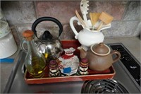 decorative tray with kitchen items