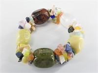 Fun stretch bracelet made from numerous types of s