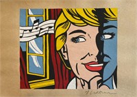 Roy Lichtenstein Mixed Media on Paper-Signed-COA