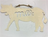 Metal Milk cow sign 21x14